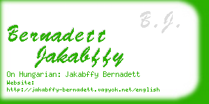 bernadett jakabffy business card